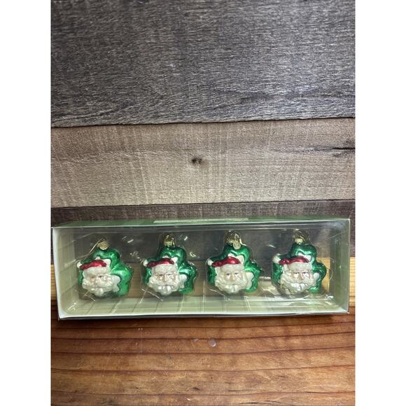 Dept 56 Santa Christmas Ornaments Set Of 4 RARE Special Edition Shamrock In Box - Picture 1 of 4